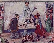 Skeletons Fighting for the Body of a Hanged Man James Ensor